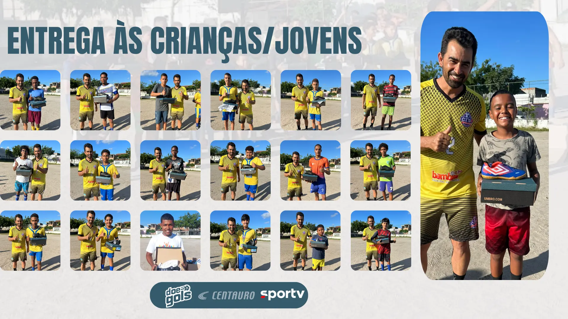 Campanha Doe Gols — chuteiras doadas aos atletas do CTS9